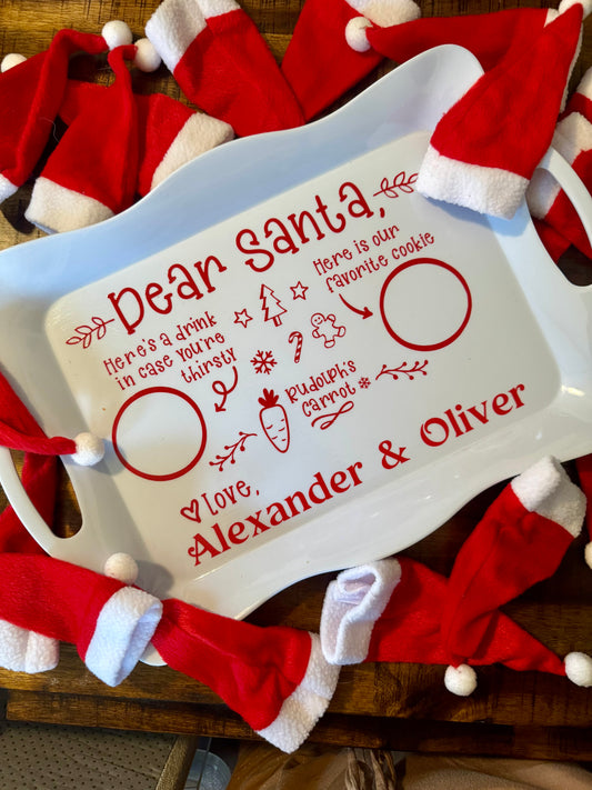 Personalized Santa Cookie Tray